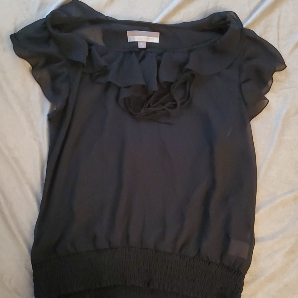 Sheer black blouse